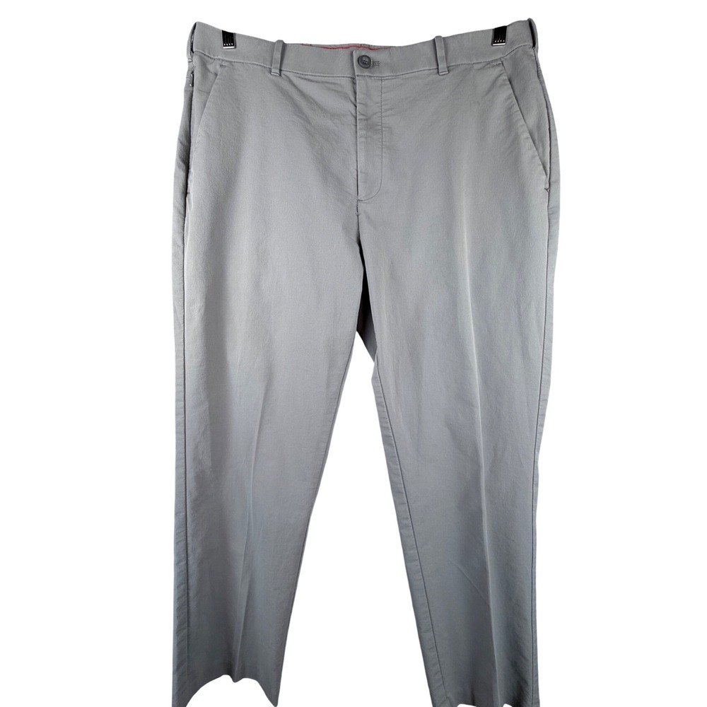 IZOD Mens Gray Golf Pants Straight Leg Stretch Chino 38x30 Zipper Pocket